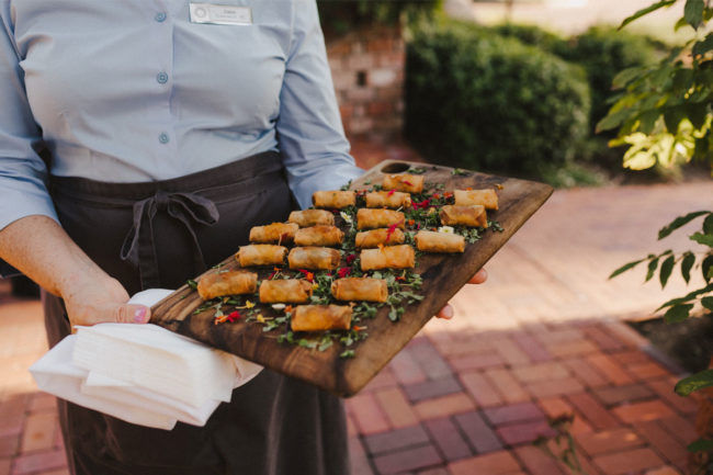 Server with appetizers