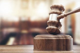Gavel in a courtroom