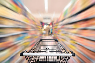 Blurred grocery store